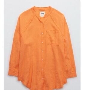 Aerie Gauzy Coverup Shirt Pool To Party